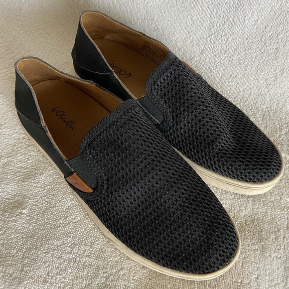 OluKai Pehuea Women’s Size 7 Shoes Black Slip On Casual Shoe - Picture 2 of 9